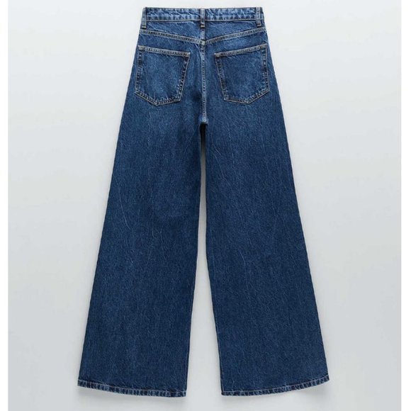 NWT ZARA Mid-rise Super Wide Leg Jeans TRF - Picture 4 of 10